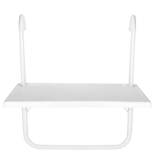 PrimeMatik - Mesa Rectangular de Polipropileno para balcón 52x40cm Blanco