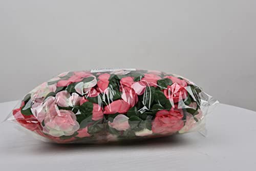 YQing 4 Piezas Artificiales Rosas Flores Guirnalda, 250cm Rosas Falsas Artificial Flor Rosa Vid Planta con Hojas de Hiedra Verde para la decoración del jardín del Banquete de Boda (Rosado)