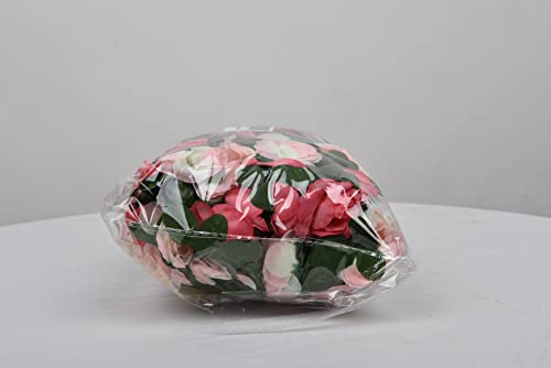 YQing 4 Piezas Artificiales Rosas Flores Guirnalda, 250cm Rosas Falsas Artificial Flor Rosa Vid Planta con Hojas de Hiedra Verde para la decoración del jardín del Banquete de Boda (Rosado)