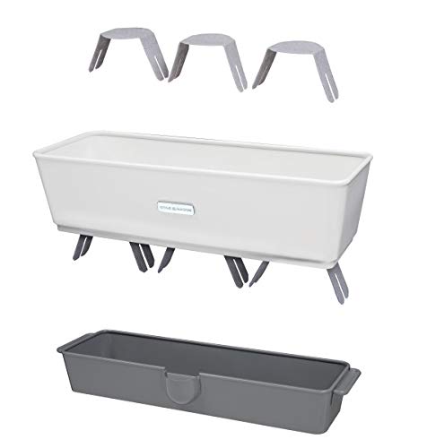 Cole & Mason H105349 Burwell Conservador para Hierbas Aromaticas en Macetas, Blanco/Gris, Cultivo de Plantas Hierbas de Interior, Acero Inoxidable, Triple, para 3 macetas