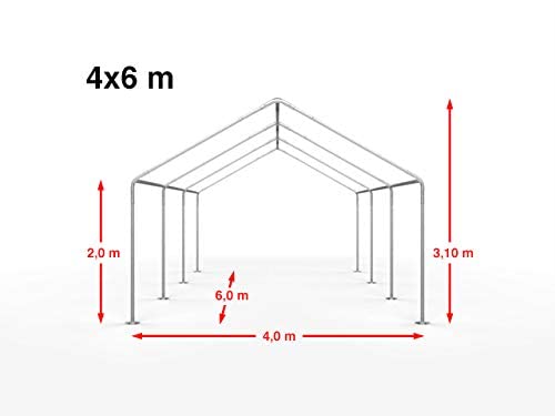 TOOLPORT Carpa de Fiesta 4x6 m Carpa para Fiestas Carpa de Lona PE 450 N Carpa de jardín Carpa para Fiestas Blanca Impermeable