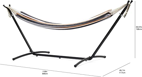Amazon Basics - medianas Hamaca de tela con soporte, Abigarrado, 300 x 117 x 100 cm