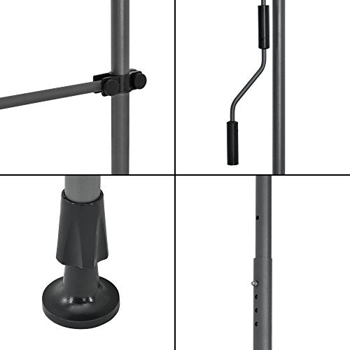 pro.tec Toldo Retráctil Stem Toldos Exterior Terraza Balcón Ajustable en Altura Manual Resistente Protector de Sol Sin Taladrar Acero/Poliéster 150 x 120 x 220-309 cm - Gris