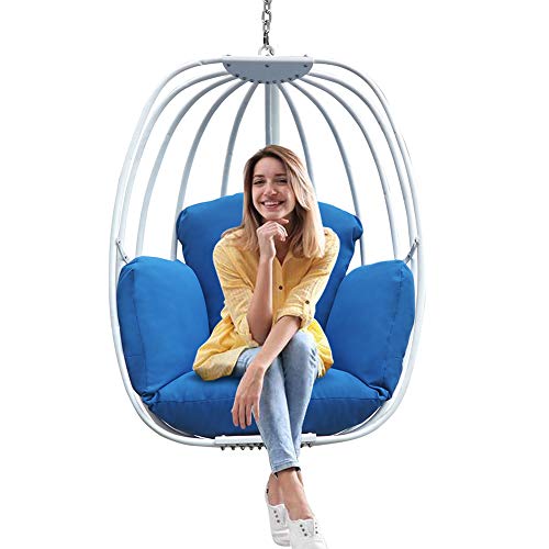 ATR Art To Real - Silla Colgante sin Soporte, Silla Hamaca de Huevo oscilante para Interiores y Exteriores, Silla Grande de un Solo Asiento con cojín Resistente a la Intemperie para Patio, jardín,
