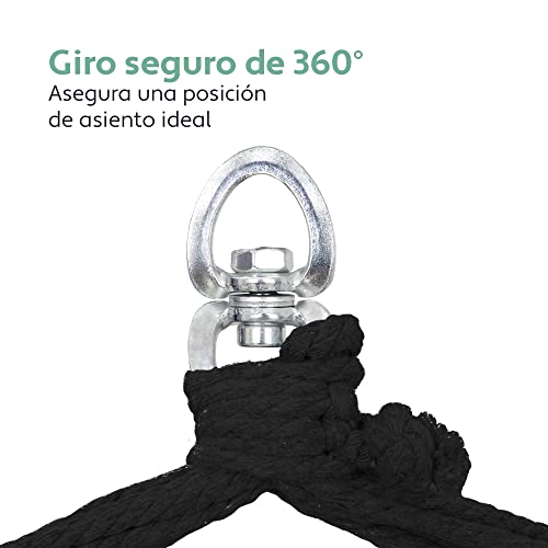 VITA5 Poltrona Sospesa da Giardino per Rilassarsi - Sedia a Dondolo da Appendere Resistente e Sicura - Amaca Appesa da Interno Adatta a Ogni Arredamento - Facile da Montare - Imbottitura Comoda