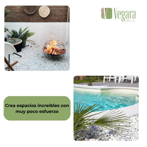 Vegara Stone Piedra Jardín Decoración Canto Rodado Blanco Puro 2-4 cm (3 kg)