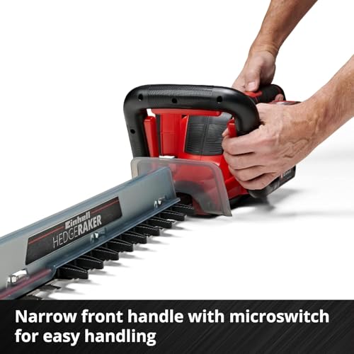 Einhell Cortasetos con batería GE-CH 36/65 Li-Solo Power X-Change (36 V, 65 cm de longitud de corte, 30 mm distancia entre dientes, mango giratorio, colector de recortes, sín batería)