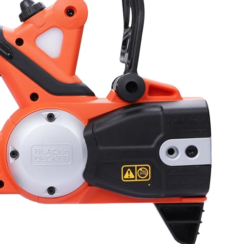 BLACK+DECKER Motosierra a Batería 18V, Batería de litio 2Ah, Espada 20cm, Velocidad Cadena 3,1m/s, Hasta 200 Cortes por Carga, para Poda y Leña - GKC1820L20-QW