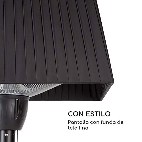 blumfeldt Loras Style - Calefactor eléctrico infrarrojo, Potencia de 1500 W, hasta 30 m², Sistema ComfortHeat, Cuerda de tracción, Pantalla con Cubierta de Tela, Negro