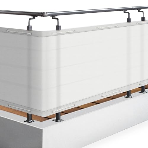 Sol Royal Malla ocultacion Mallas Protecciรณn Visual Balcon SolVision PB2 PES Pantalla Opaca 300x90 cm Blanco balcรณn privacidad con Ojales Cuerdas