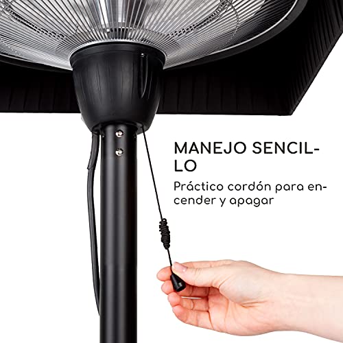 blumfeldt Loras Style - Calefactor eléctrico infrarrojo, Potencia de 1500 W, hasta 30 m², Sistema ComfortHeat, Cuerda de tracción, Pantalla con Cubierta de Tela, Negro