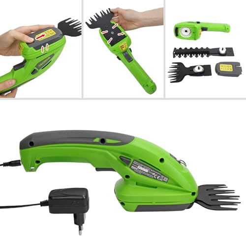 WORKPRO - Cizalla para césped con 2 Cuchillas, batería de 1500 mAh, Cargador para Corte, podado