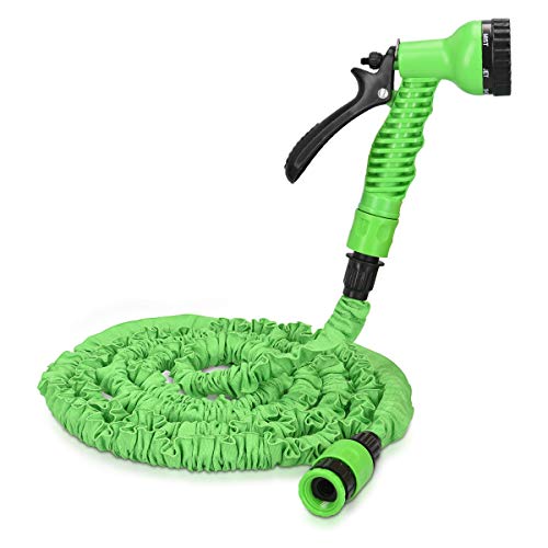 Navaris Manguera de jardín Extensible - Flexible Manguera de 7.5M con 7 Funciones de riego - para regar o Lavar el Coche con Agua a presión
