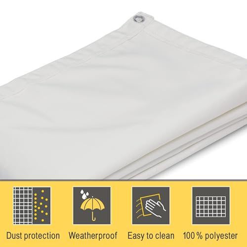 Sol Royal Malla ocultacion Mallas Protecciรณn Visual Balcon SolVision PB2 PES Pantalla Opaca 300x90 cm Blanco balcรณn privacidad con Ojales Cuerdas