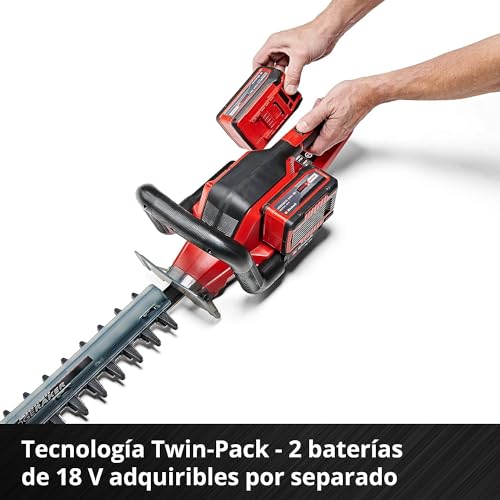 Einhell Cortasetos con batería GE-CH 36/65 Li-Solo Power X-Change (36 V, 65 cm de longitud de corte, 30 mm distancia entre dientes, mango giratorio, colector de recortes, sín batería)