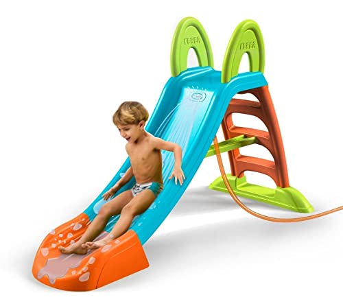 FEBER - Tobogán Slide Plus con Agua con hueco para la poner la manguera,escaleras antideslizantes,multicolor, de resistencia y fácil montaje, para niños de 2 y 7 años, FAMOSA(800009001)Versión previa