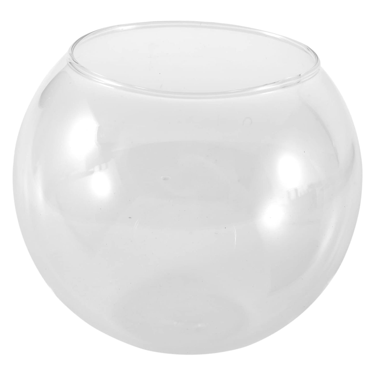 Aboiledy Jarrón de bola redonda en cristal transparente para peces