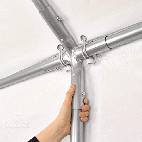 TOOLPORT Carpa de Fiesta 4x6 m Carpa para Fiestas Carpa de Lona PE 450 N Carpa de jardín Carpa para Fiestas Blanca Impermeable