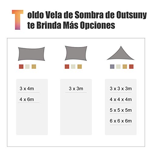 Toldo Vela 3x3x3m Triangulo Color Rojo Sombrilla Parasol Terraza Jardin Camping