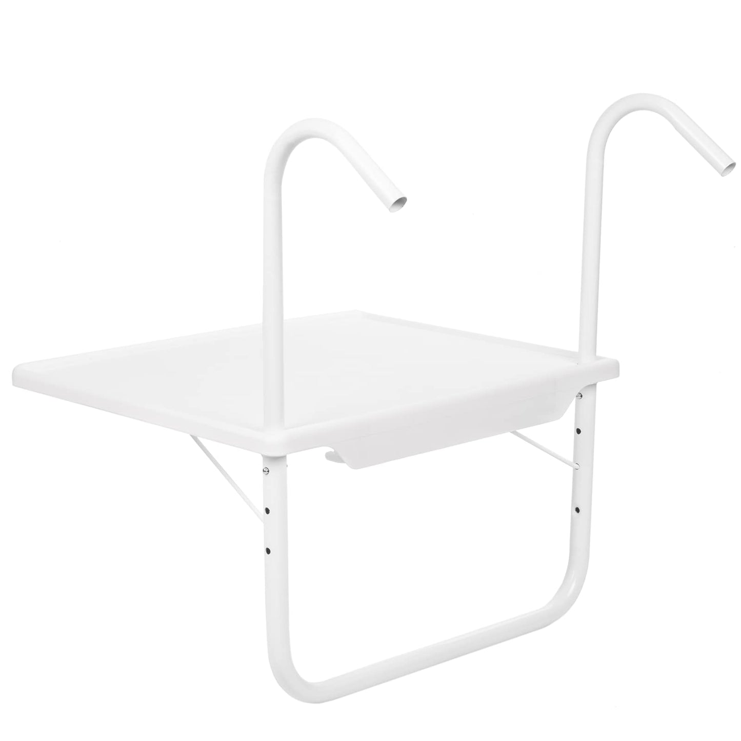 PrimeMatik - Mesa Rectangular de Polipropileno para balcón 52x40cm Blanco