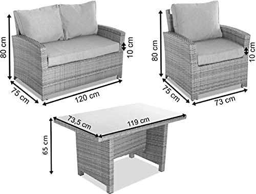 Garden Point Parma Apetito 6 Marrón| Elegante Juego de Muebles para Cada jardín.