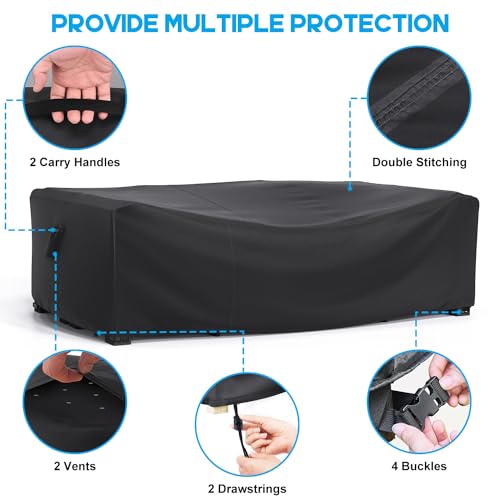 Funda Muebles Jardin Impermeable 242x162x100cm, Cubre Mueble Jardín 600D Oxford, Funda Sofa Jardín Exterior Anti-UV para Juego de Muebles de Jardín Funda Exterior Impermeable Sofa