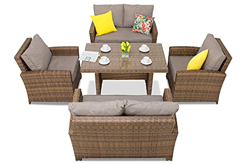 Garden Point Parma Apetito 6 Marrón| Elegante Juego de Muebles para Cada jardín.