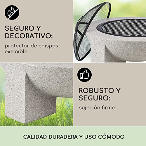 Blumfeldt Brasero Exterior para Jardin, para Camping, Quemador de Leña, Base Acero para Barbacoa, Estufas Exteriores y Terraza, Chimenea, Fireball Fire Pit 75x46x75 cm