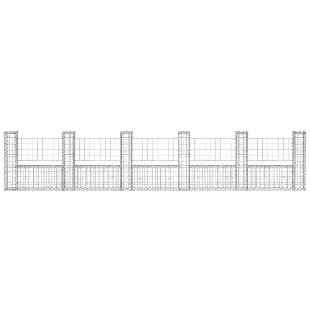 Festnjght Gaviones de Piedra, Cesta Muro Gaviones, Cesta de Alambre, Cesta en Forma de U Muro de Gaviones, 570 x 20 x 100 cm, Acero Cincado Antioxidante, Decoración de Jardín