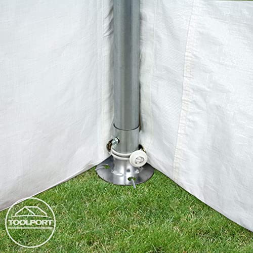 TOOLPORT Carpa de Fiesta 4x6 m Carpa para Fiestas Carpa de Lona PE 450 N Carpa de jardín Carpa para Fiestas Blanca Impermeable