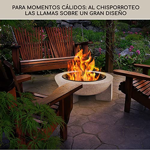 Blumfeldt Brasero Exterior para Jardin, para Camping, Quemador de Leña, Base Acero para Barbacoa, Estufas Exteriores y Terraza, Chimenea, Fireball Fire Pit 75x46x75 cm