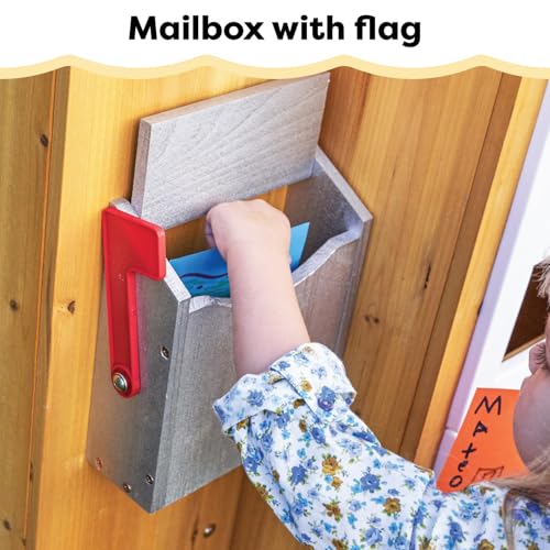 KidKraft Casita Infantil Moderna de Madera con Cocina de Juguete, Mesa y Banco para niños y niñas, casita de Juego para Exterior, jardín o Patio (00182)