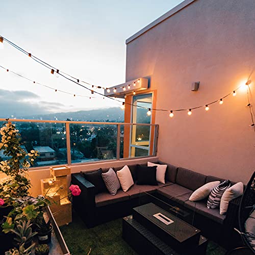 GLUROO 15M Guirnaldas Luminosas de Exterior, Cadena de Luces Exterior con 26 Bombillas E12 de Plástico Inastillable G40, Impermeable IP45 Guirnaldas Luces LED para de Jardines Patios Bares Fiestas