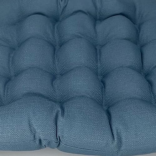 Tesosy Pack 2 Cojines para Sillas, Cojín Decorativo de Asiento(40+ -2cm) x 5cm con Correas de Sujeción, Asiento Imitacionde Lino, Ideal para la Decoración de Jardín, Beige