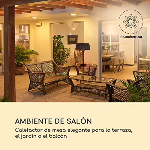 blumfeldt Loras Style - Calefactor eléctrico infrarrojo, Potencia de 1500 W, hasta 30 m², Sistema ComfortHeat, Cuerda de tracción, Pantalla con Cubierta de Tela, Negro