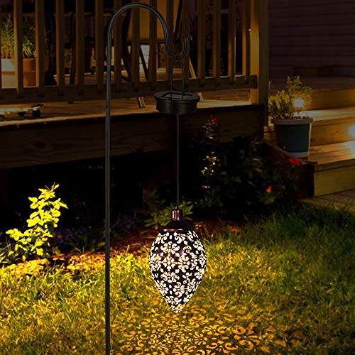 Luces solares LED de metal para patio, luces solares para jardín al aire libre, luces decorativas para jardín colgantes (1)