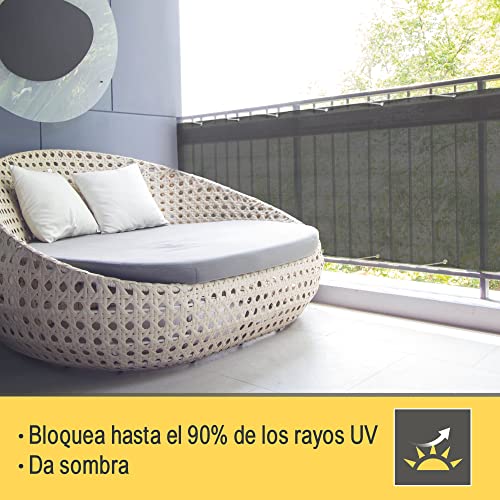 Sol Royal Privacidad Balcรณn Pantallas Protectoras 90x500 cm Antracita SolVision HB2 โ HDPE Cubierta Malla Protecciรณn UV Visual Opaca 160 g/mยฒ Resistente a la Intemperie con Ojales & Cuerdas