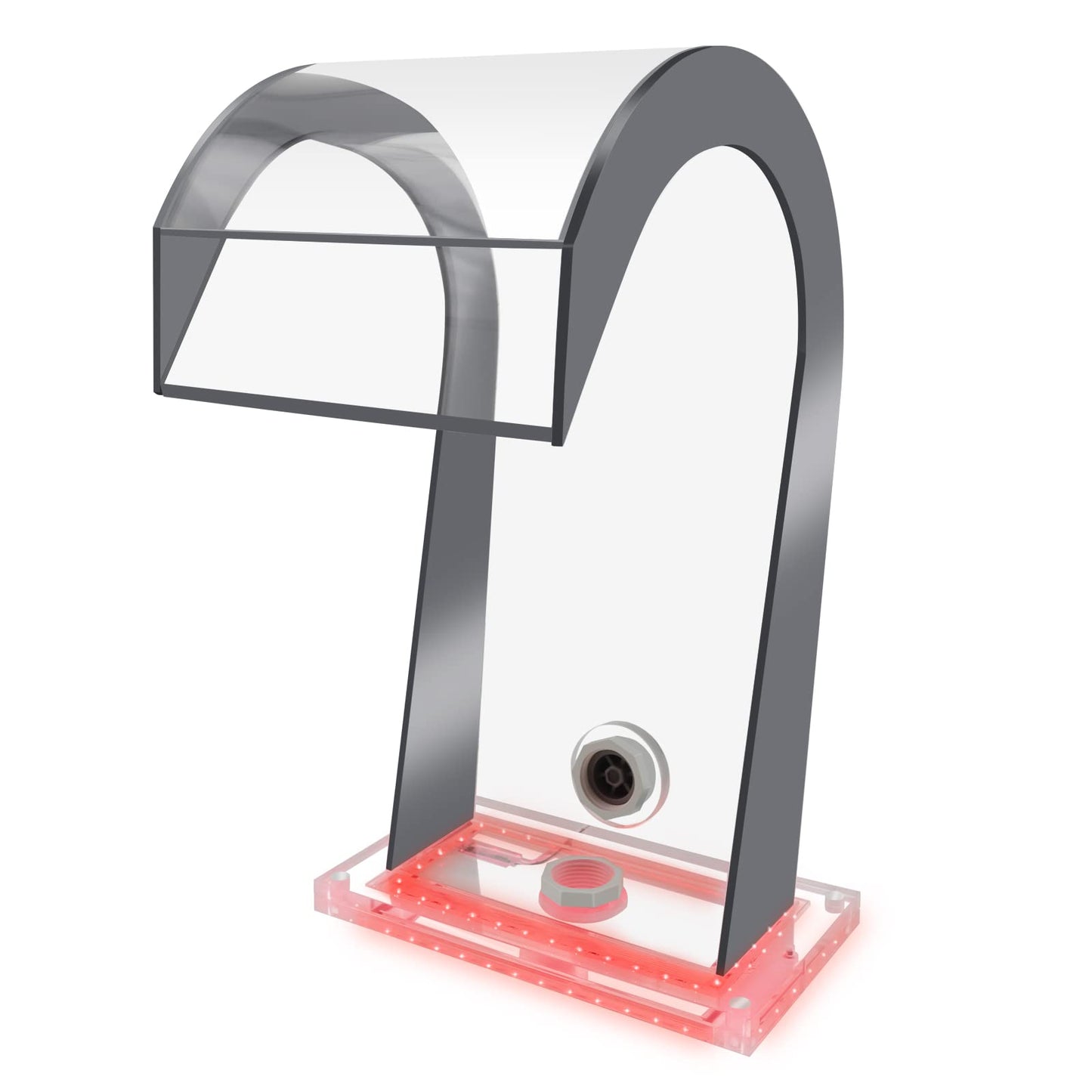 LONGRUN Aliviadero de Cascada en Forma de S Fuente de Piscina acrílica con luz LED Que Cambia de Color, Kit de cascadas de estanques al Aire Libre para Piscina de Patio de jardín - 15x32x20cm