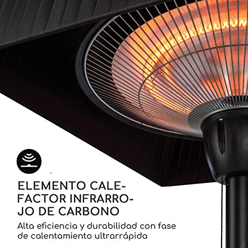 blumfeldt Loras Style - Calefactor eléctrico infrarrojo, Potencia de 1500 W, hasta 30 m², Sistema ComfortHeat, Cuerda de tracción, Pantalla con Cubierta de Tela, Negro