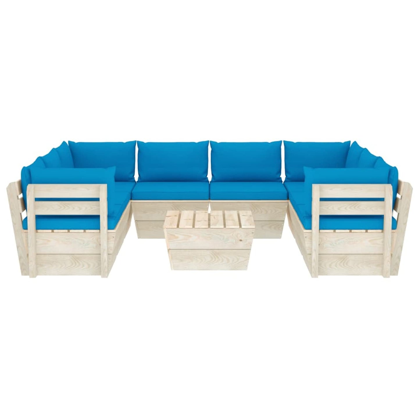 Chenshu Muebles de jardín de palets 9 Piezas, Muebles Jardin Exterior, Set De Jardin Exterior, Conjunto Mueble Jardin, Sofá Exterior Terraza,y Cojines Madera de Abeto