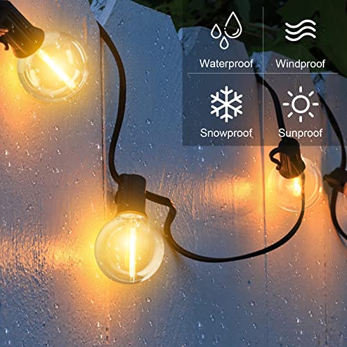 GLUROO 15M Guirnaldas Luminosas de Exterior, Cadena de Luces Exterior con 26 Bombillas E12 de Plástico Inastillable G40, Impermeable IP45 Guirnaldas Luces LED para de Jardines Patios Bares Fiestas