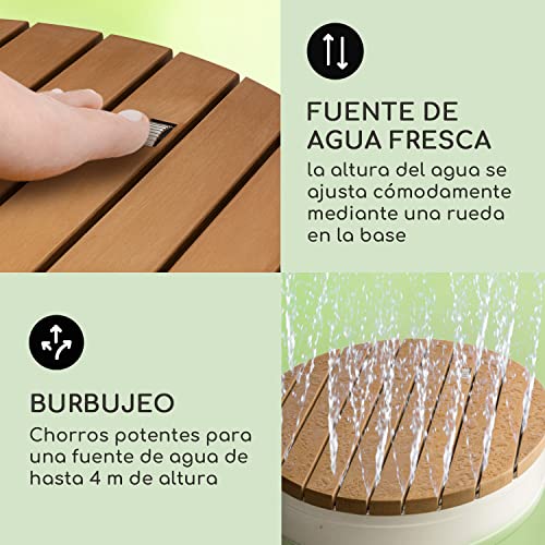 Blumfeldt Garden Shower Sumatra Breeze Round SL - ducha de jardín ducha exterior piso de ducha ducha exterior ducha de sauna, Altura ajustable hasta 4 m, Material: Aluminio / WPC, Ø 70 cm, marrón