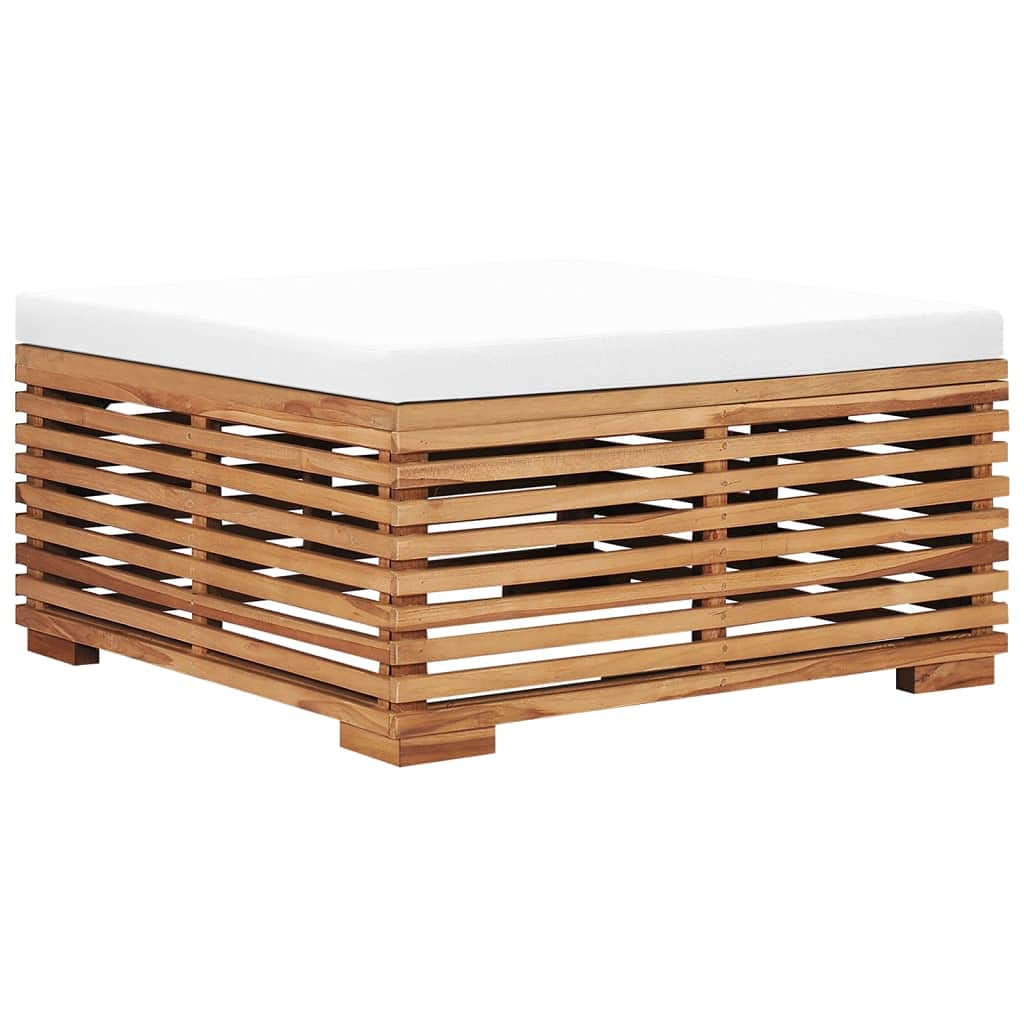 vidaXL Muebles de Jardín 6 Piezas con Cojines Mobiliario Exterior Patio Terraza Hogar Sofá Silla Mesa Asiento Suave Robusto Crema Madera Maciza Teca