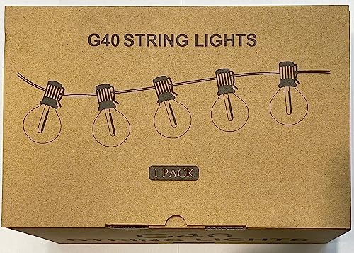 GLUROO 15M Guirnaldas Luminosas de Exterior, Cadena de Luces Exterior con 26 Bombillas E12 de Plástico Inastillable G40, Impermeable IP45 Guirnaldas Luces LED para de Jardines Patios Bares Fiestas