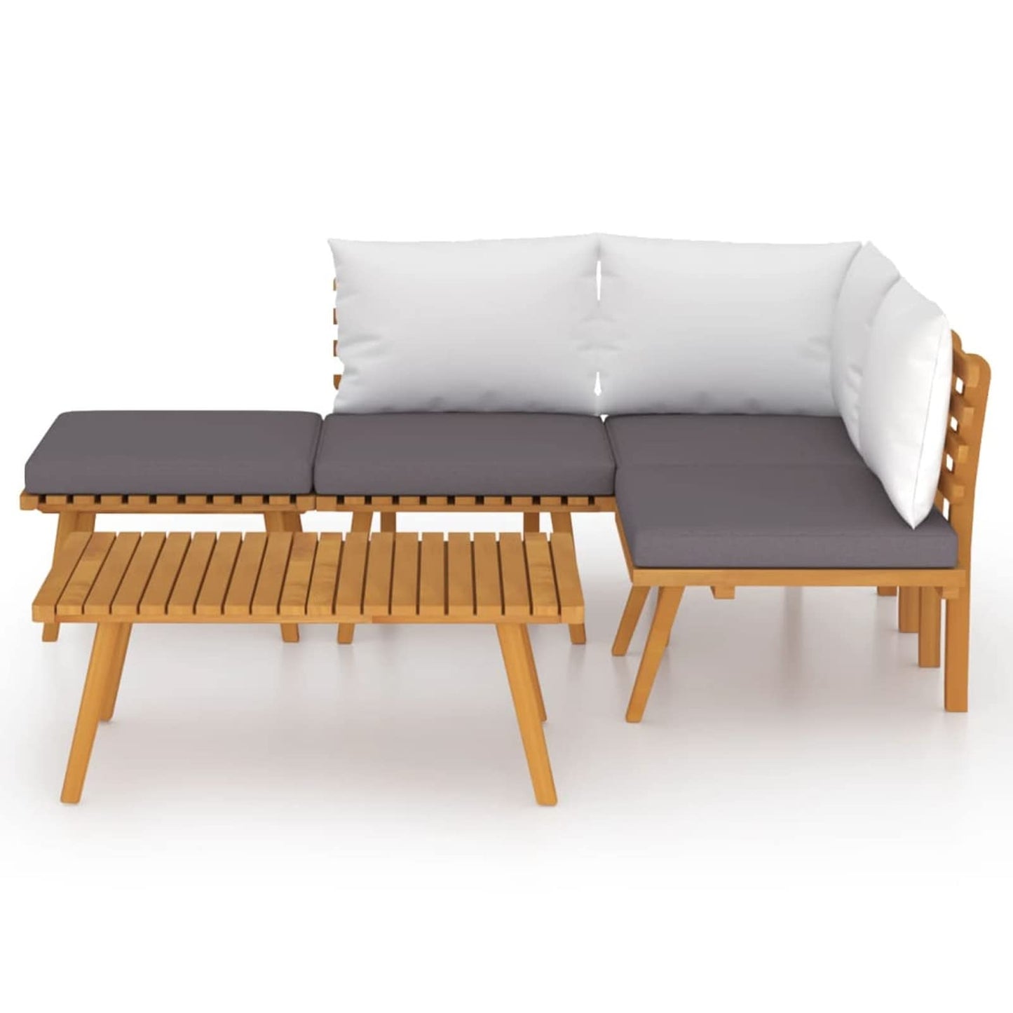 Festnight Conjunto de Muebles de Jardín Exterior 5 Piezas,Sofá Exterior,Conjunto de Jardín de Madera Acacia, Muebles de Terraza,Sofa Jardin Exterior con Cojines para Jardín Terraza