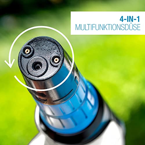 Gloria MultiJet 18 V - | Utilizable como Limpiador, Pistola de Espuma, pulverizador, Cepillo de Superficies | Boquilla 4 en 1, Lanza de 40 cm, Manguera de 5 m | Se Requiere batería Bosch 18 V