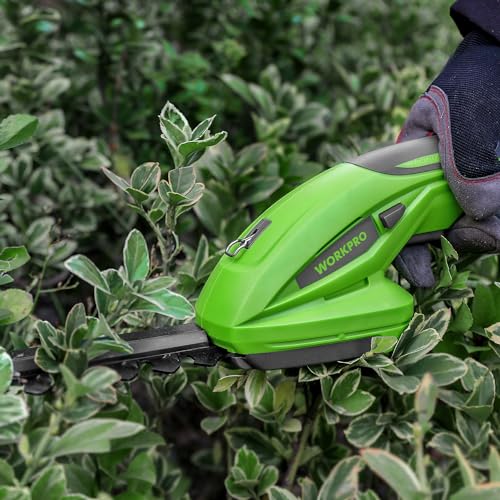 WORKPRO - Cizalla para césped con 2 Cuchillas, batería de 1500 mAh, Cargador para Corte, podado
