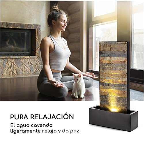 Blumfeldt Raincastle - Fuente para Patio, Circulación Continua del Agua en Circuito Cerrado, 8W, Certificado de protección IPX8, Metal zincado, estética ladrillo, Interior y Exterior, Gris