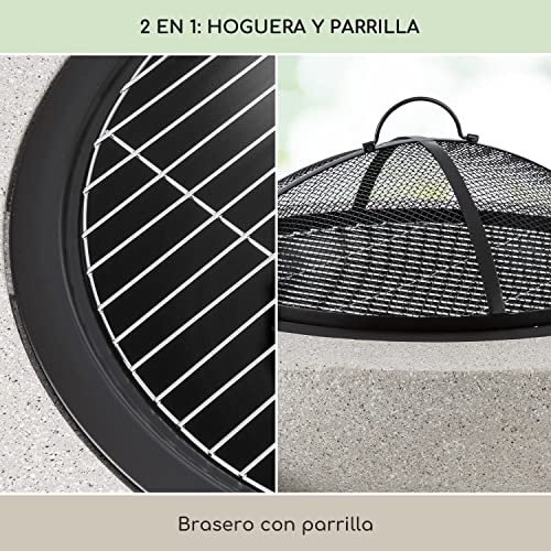 Blumfeldt Brasero Exterior para Jardin, para Camping, Quemador de Leña, Base Acero para Barbacoa, Estufas Exteriores y Terraza, Chimenea, Fireball Fire Pit 75x46x75 cm