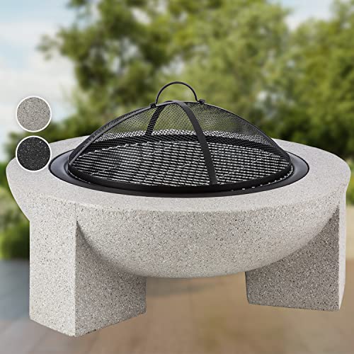 Blumfeldt Brasero Exterior para Jardin, para Camping, Quemador de Leña, Base Acero para Barbacoa, Estufas Exteriores y Terraza, Chimenea, Fireball Fire Pit 75x46x75 cm
